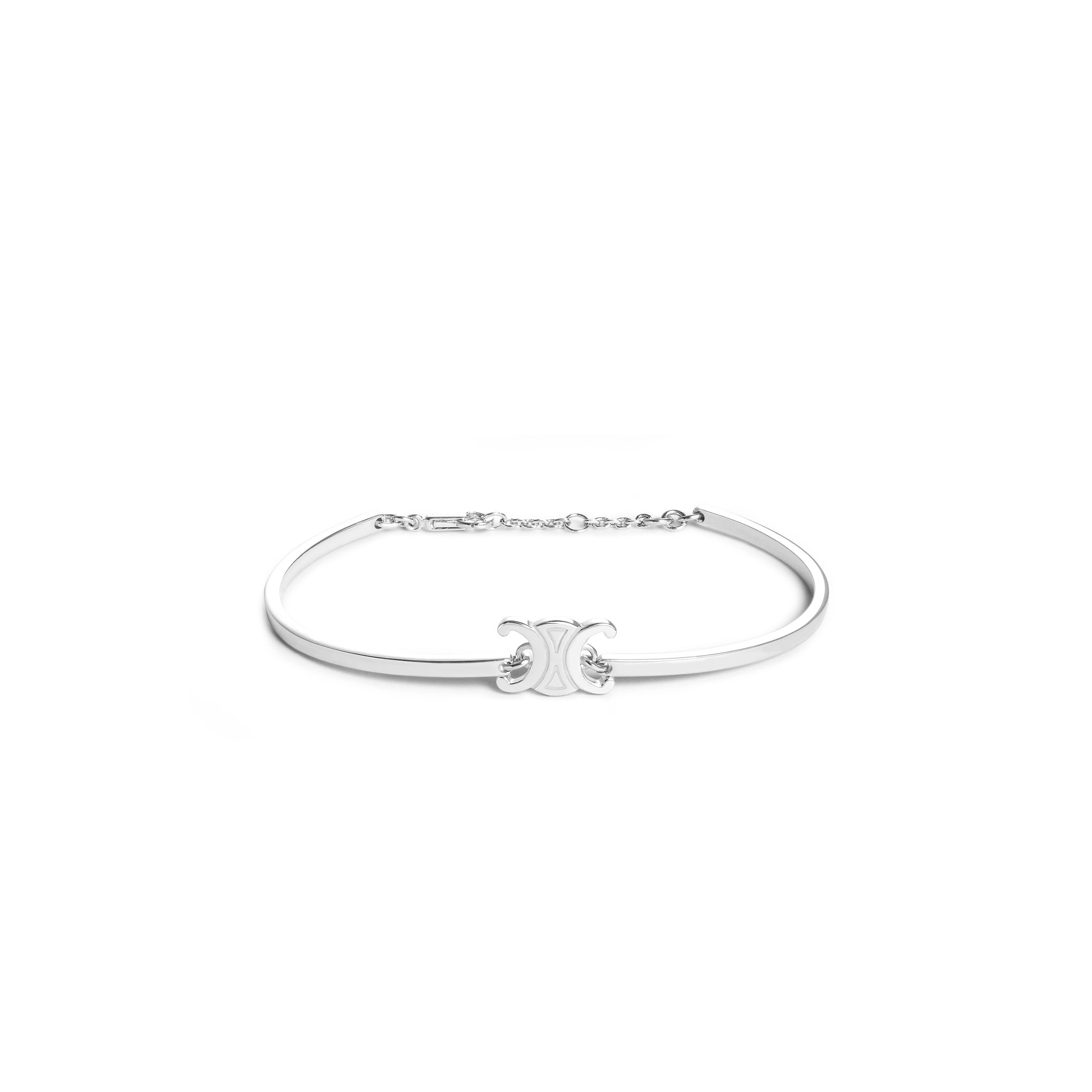 CELINE TRIOMPHE ARTICULATED BRACELET IN BRASS WITH RHODIUM FINISH 46Z676BRA.36SI